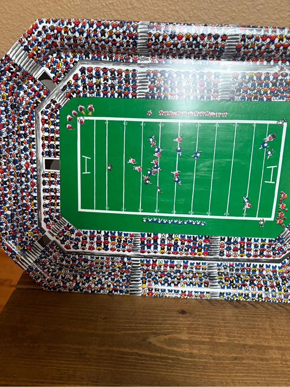 Vintage Football Themed Serving Platter 19x13.5 It’s Cool!